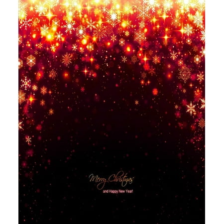 Image of HelloDecor Christmas Holiday Photography Backdrop 5x7ft Glitter Snowflowers Red Background Backdrop for Holiday Happy New Year Backdrops