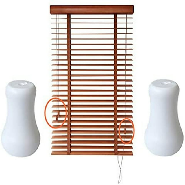Lot de 6 Boutons de Tirage pour Rideaux, Accessoires de Corde pour Stores, Rideaux en Plastique Blanc