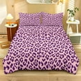 thumbnail image 2 of ZIATUBLES Queen Size Purple Leopard Print Duvet Cover Set, 3-Piece Soft Breathable Zipper Closure Bedding, Lightweight Easy Care Bed Linens for All-Season Use, Modern Bedroom Decor, 2 of 8