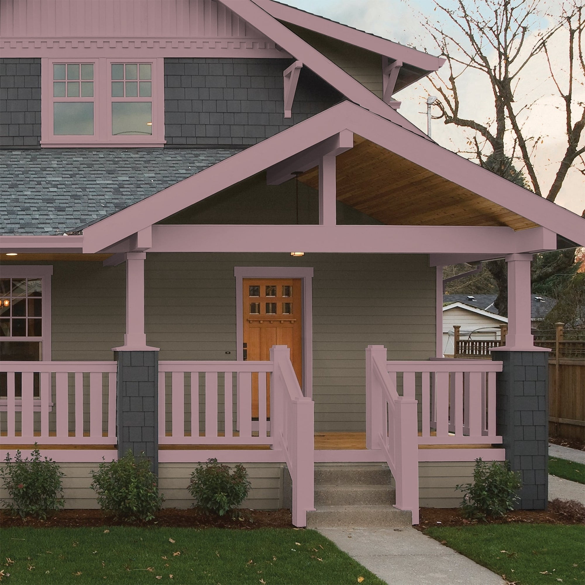 Glidden One Coat Coffee Rose / Purple Semi-Gloss Exterior Paint with Primer, 5 Gallon