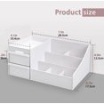 thumbnail image 2 of Makeup Desk Organizer, Makeup Organizer With Drawers, Bathroom Countertop Organizer for Cosmetics, Vanity Holder for Lipstick, Brushes, Lotions, Eyeshadow, Nail Polish and Jewelry (White), 2 of 8