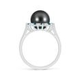 thumbnail image 2 of Angara Tahitian Cultured Pearl and Blue Diamond Ring in 14K White Gold for Women | June Birthstone Jewelry for Her, 2 of 8