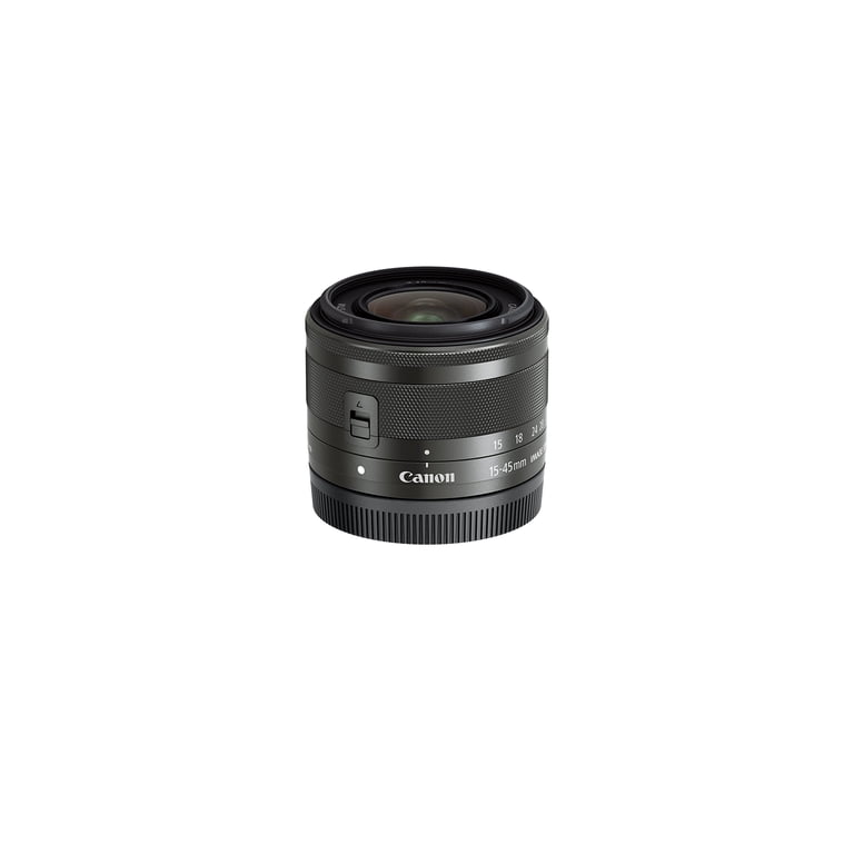 Canon EF-M 15-45mm F/3.5-6.3 IS STM Lens, Graphite, Compact Zoom