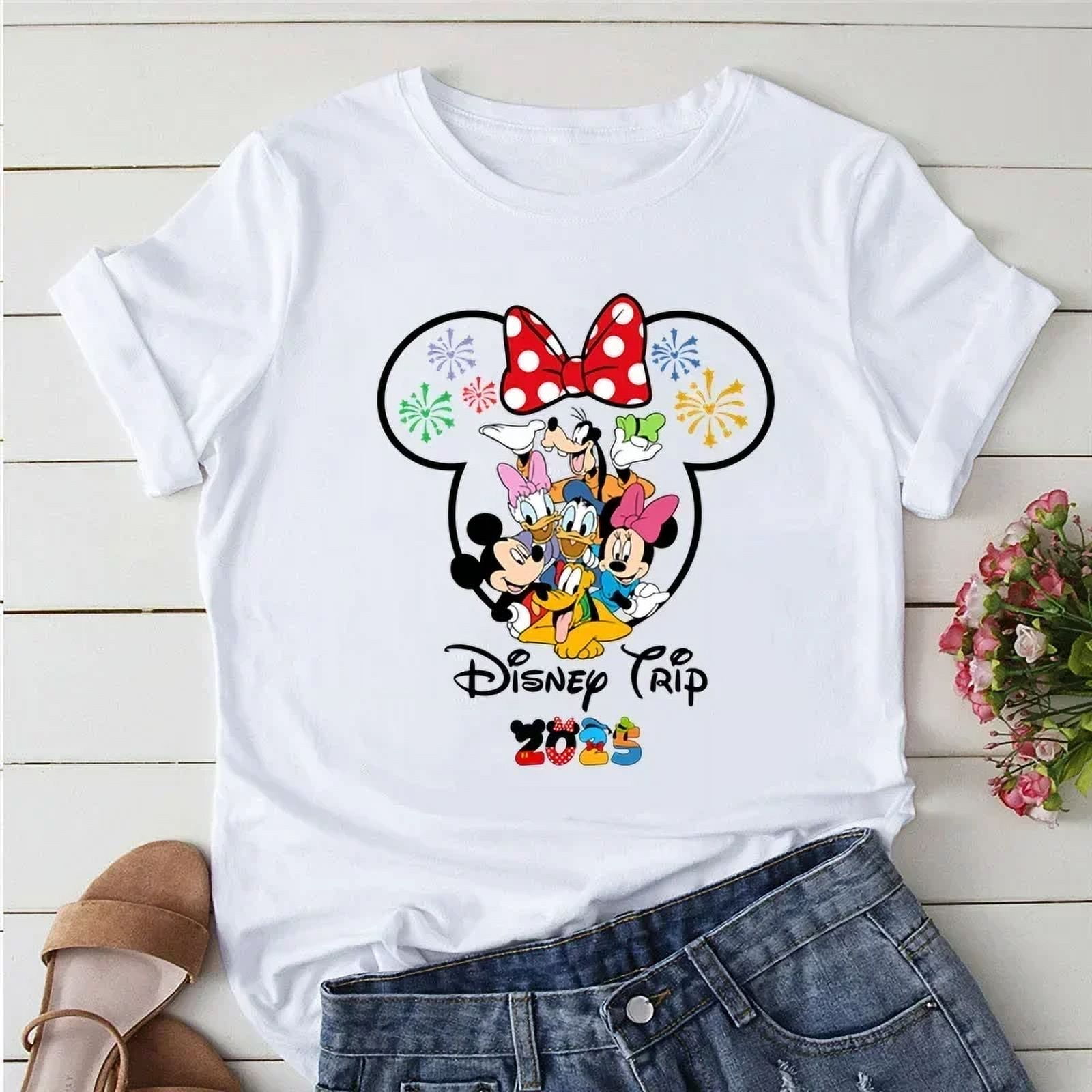 2025 Disney Trip Graphic T-shirt Mickey Minnie Mouse Printed T