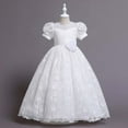 thumbnail image 2 of Baby Girls Summer Clothes Toddler Baby Short Sleeve Floral Trailing Birthday Party Gown Dresses Children Princess Dress, 2 of 5