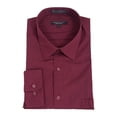 thumbnail image 6 of Marquis Classic Fit Solid Burgundy Wrinkle Resistant Cotton Blend Dress Shirt, 6 of 6