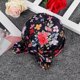 thumbnail image 5 of Gorro anudado con lazo estampado para bebé, gorro suave para bebé de 3 a 18 meses (negro con flor), 5 of 9