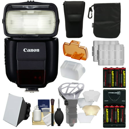 Canon Speedlite 430EX III-RT Flash + Soft Box + Diffuser + Batteries/Charger Kit for Rebel T6, T6i, T7i, T6s, EOS 77D, 80D, 7D, 6D, 5D Mark II III IV, 5Ds