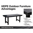 thumbnail image 4 of S-HOME Outdoor Coffee Table in  for 4-6 People with Umbrella Hole Ideal for Poolside Relaxation and Entertaining，Black, 4 of 9