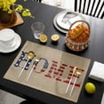 thumbnail image 3 of Beige Vintage Placemats Set of 6, American Flag Farmhouse Retro Art Rustic Placemats for Dining Table, Place Mats for Kitchen Tabletop, Waterproof Wipeable Dining Table Mats Set, 3 of 9
