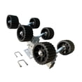 thumbnail image 3 of Colaxi Support de Fond de Rouleau pour Remorque de Bateau, Support de Support, Pièces de Rechange Robustes, Assemblage de Rouleau Oscillant pour Navire, Entrepôts, Ports, 6 Roues, Noir, 3 of 8