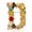 D, variant on Fashion Alphabet Rhinestone Flower Brooch Alloy with Diamonds Corsage Pin-G