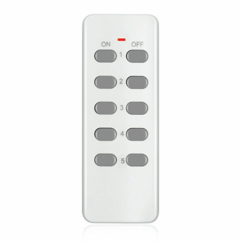 Remote Control for Wireless Electrical Outlet Receivers - Spare /  Replacement / Additional Programmable Remote Controller to Pair with TNP  Electrical Outlet Switch 5-Channel On / Off Buttons 