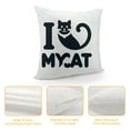 thumbnail image 4 of Orinice Black Cat Throw Pillow Cover I Love My Cat Fashion Graphic Print Decorative Square Pillow Case for Home Bedroom Living Room Cushion Cover White, 4 of 5
