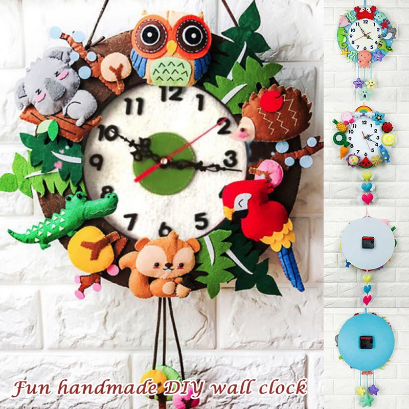 VALINK Handmade Wall Art Wall Clocks Design 3D DIY Clock Cute