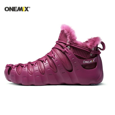 

ONEMIX Men s Snow Boots Outdoor Warm Lightweight Walking Hiking Boots Winter Warm Ankle Shoes Anti-Slip Water-Resistant