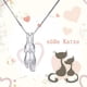 thumbnail image 5 of Collar con colgante de gato para mujer elaborado en plata de ley 925. Regalo elegante y a la moda con diseño de amor animal para niñas., 5 of 5