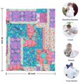 thumbnail image 4 of Bohemian Pioneer Flower Patchwork Blanket,Comfortable Soft Flannel Throw Blanket,All Season,Warm Lightweight Blankets for Sofa Bed Couch Living Room Chair,30"x40", 4 of 4