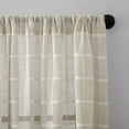 thumbnail image 5 of Clean Window Twill Stripe Anti-Dust Linen Blend Sheer Curtain Panel, 52"x84", White/Linen, 5 of 9