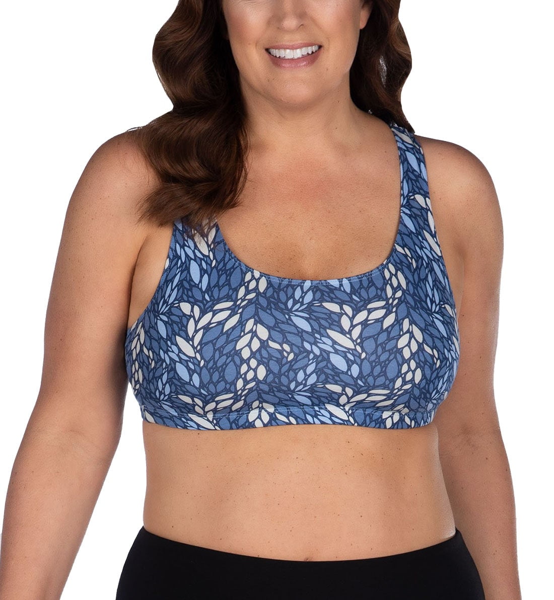 514 Leading Lady Serena Wirefree Racerback Sports Bra Serenity Blue