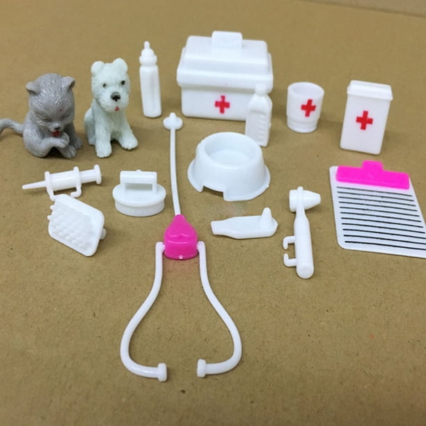Gwong Juguete Casa de muñecas en miniatura Veterinaria Médico Kit de perros para niños Pretender Play Toy Muñeca Accesorios Gwong 30003596