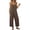 Floral Brown, variant on Wide Leg Jumpsuits for Women Casual Overalls Sleeveless Vacation Outfits One Piece Boho Printed Romper with Pocket