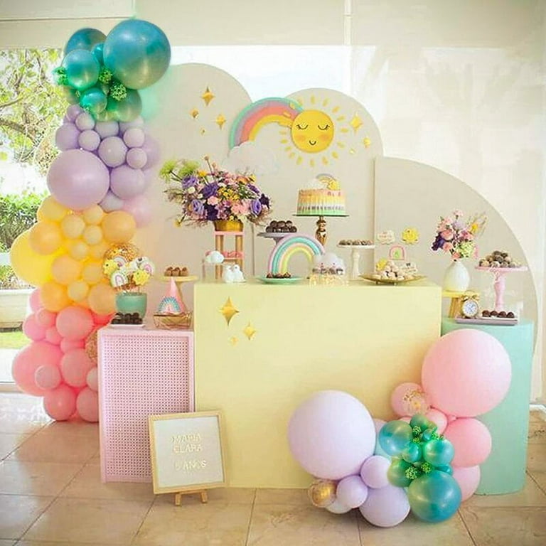 Pastel Muted Rainbow Balloon Garland – Swanky Party Box