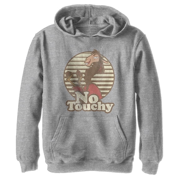 Boy's The Emperor's New Groove Kuzco No Touchy  Pull Over Hoodie Athletic Heather Small