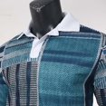 thumbnail image 4 of Camisas Vaqueras Para Hombre Manga Corta Camisa de manga larga con solapa de otoño para hombre Estampado de moda informal (Blue, XL), 4 of 7