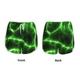 thumbnail image 5 of Xecao's Green Lightning for a double-layer running short for women, perfect for gym, tennis, and more, featuring a convenient pocket., 5 of 9