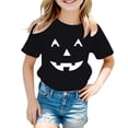 thumbnail image 4 of WhouRiu Girls Halloween Graphic Tees Kids Short Sleeve Crew Neck Tshirt Comfortable Cute Holiday Party T Shirts,12-13 Years, 4 of 5