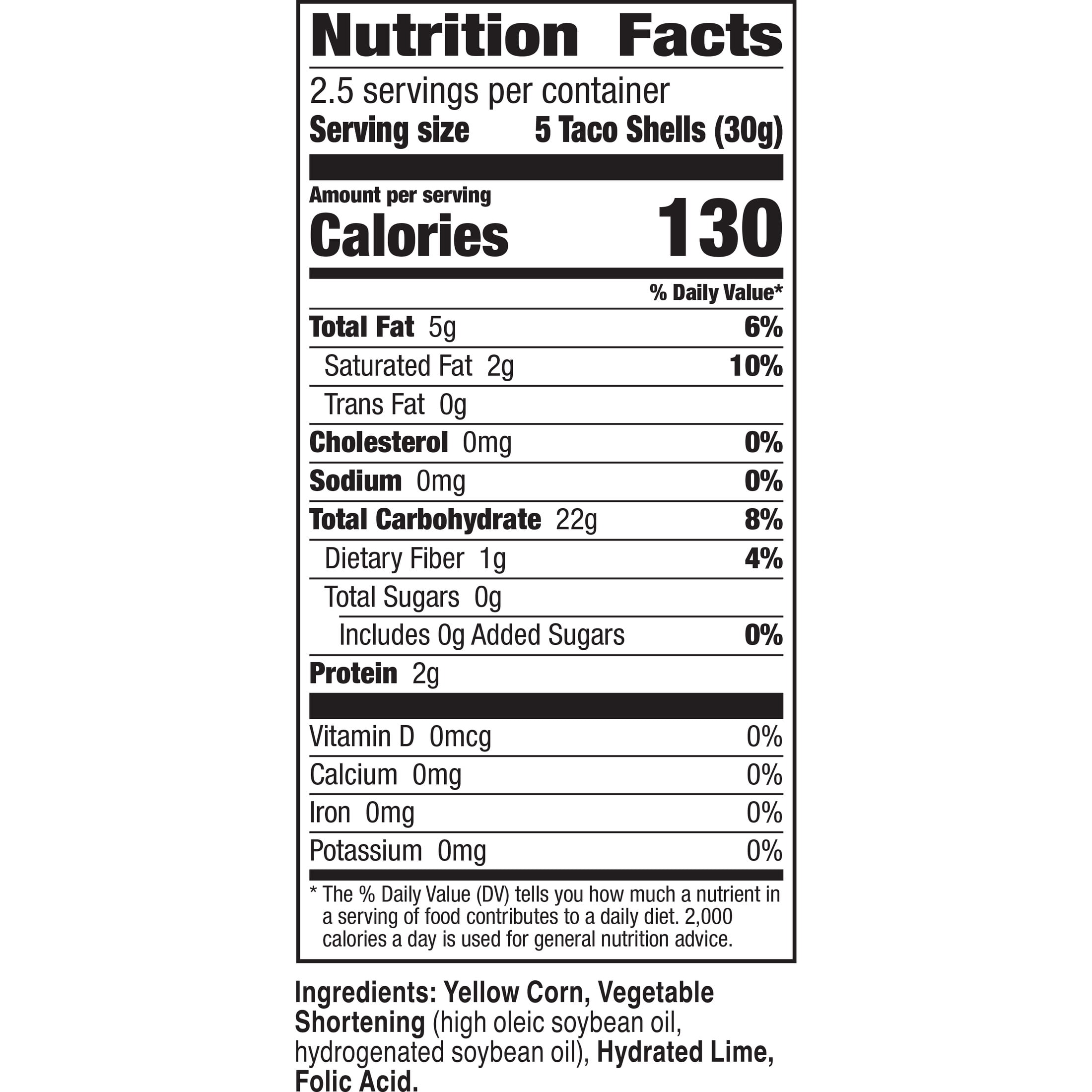 La Tiara Authentic Mexican Yellow Corn Taco Shells, Meal Prep, 12 Count, 2.5 oz