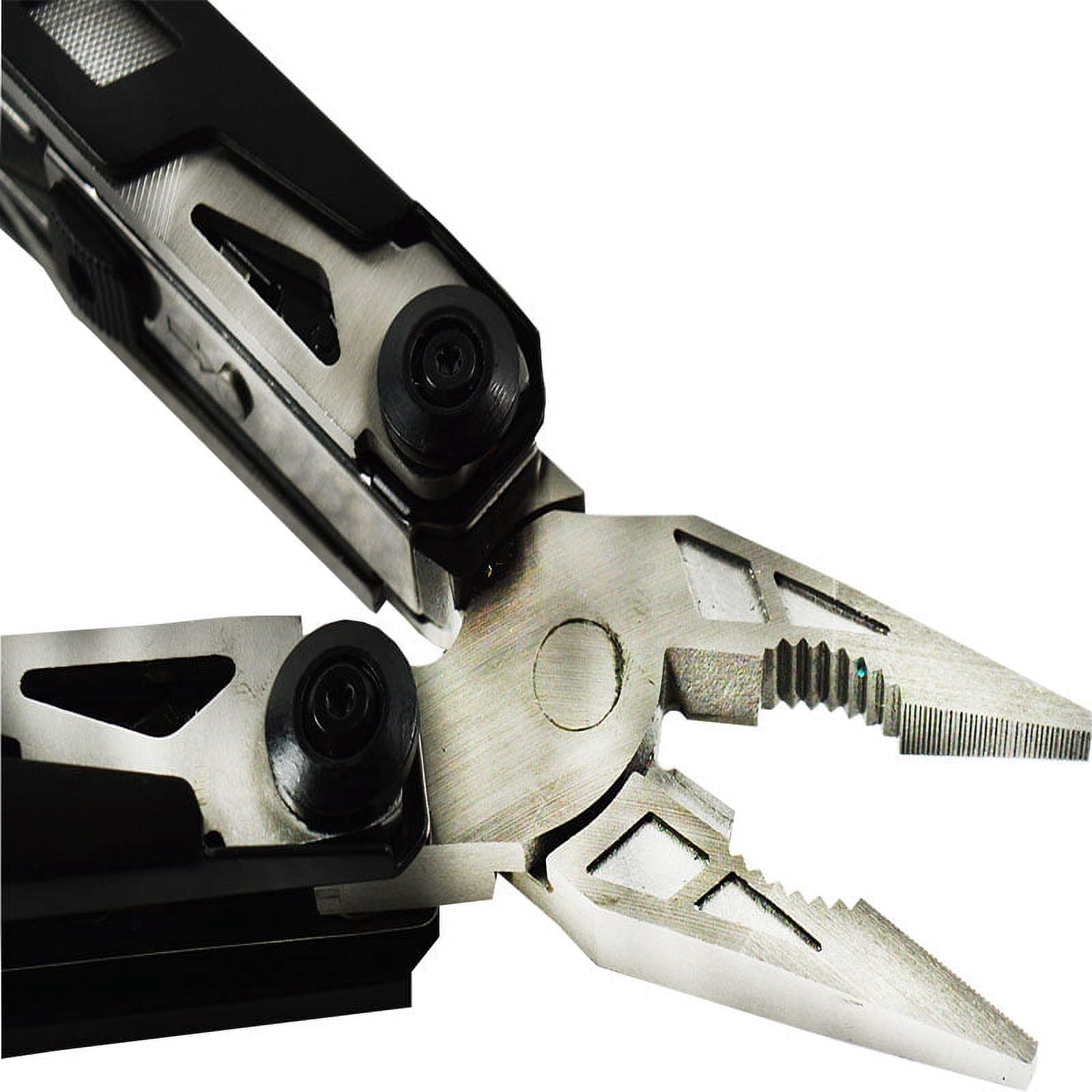 TECHTONGDA Portable Multifunctional Outdoor Tool Pliers Tongs Forceps Multi-tool Pliers For Camping Hiking Black 420 Stainless Steel