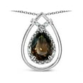 thumbnail image 2 of Star K� 8x6 Pear Shape Genuine Smoky Quartz Halo Pendant Necklace, 2 of 9