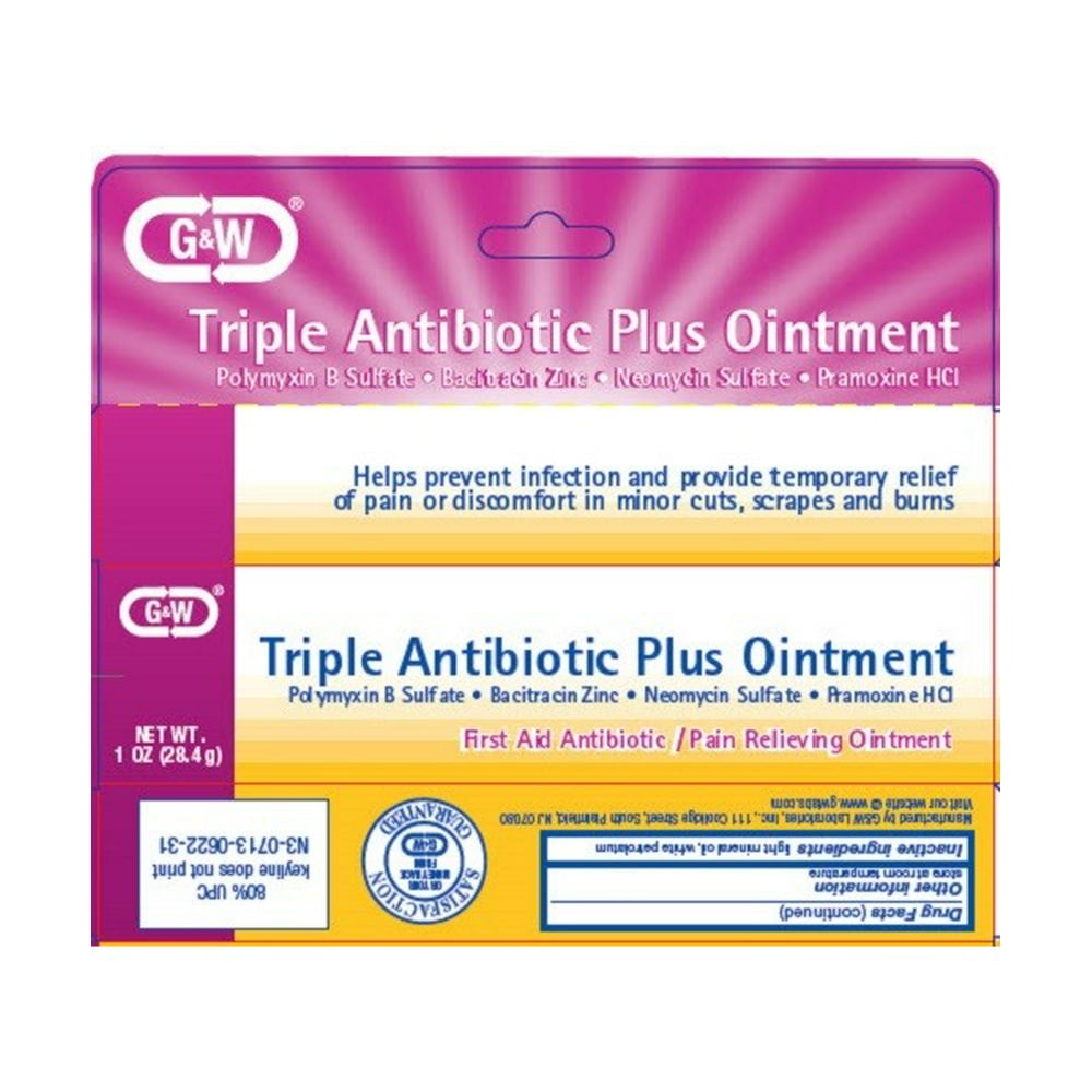 G&W Triple Antibiotic Plus Ointment, 1oz