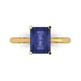 thumbnail image 2 of 2.5ct radiant cut blue tanzanite 14k yellow gold Bridal Wedding Engagement Promise Anniversary Ring for Women size 7.25, 2 of 7