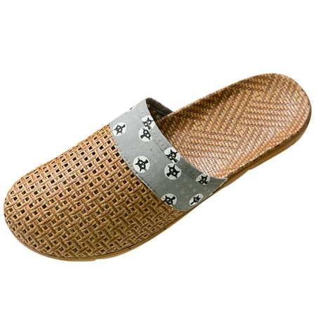 OJSFQUFP Summer Sandals for Women Female Home Indoor Cat Print Couple Home Linen Slippers Wood Floor Slippers Soft Sole Outdoor Beach Shoes Cozy Gifts Grey 41