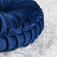 thumbnail image 6 of HIG Set of 2 Pumpkin Pleated Round Throw Pillows, Soft Velvet, Navy, 14.5" Diameter, 6 of 7