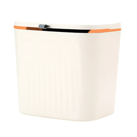 Tuphregyow Under Sink Hanging Trash Can with Lid Kitchen Cabinet Door Trash Can Cover Cabinet Trash Can for RV Bathroom Door Hanging Trash Can for Convenient Waste Management Gold