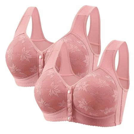 HZLPFO Comfortable Seamless Full Coverage Bra for Women Wireless Bras with Soft Support Regular Hot Pink 40