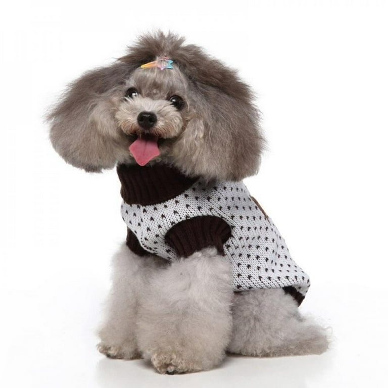 Puppy Dog Sweater Winter Warm Clothes Small Dogs Christmas Costume Chihuahua Coat Bone Pattern Knitting Crochet Clothing Jersey