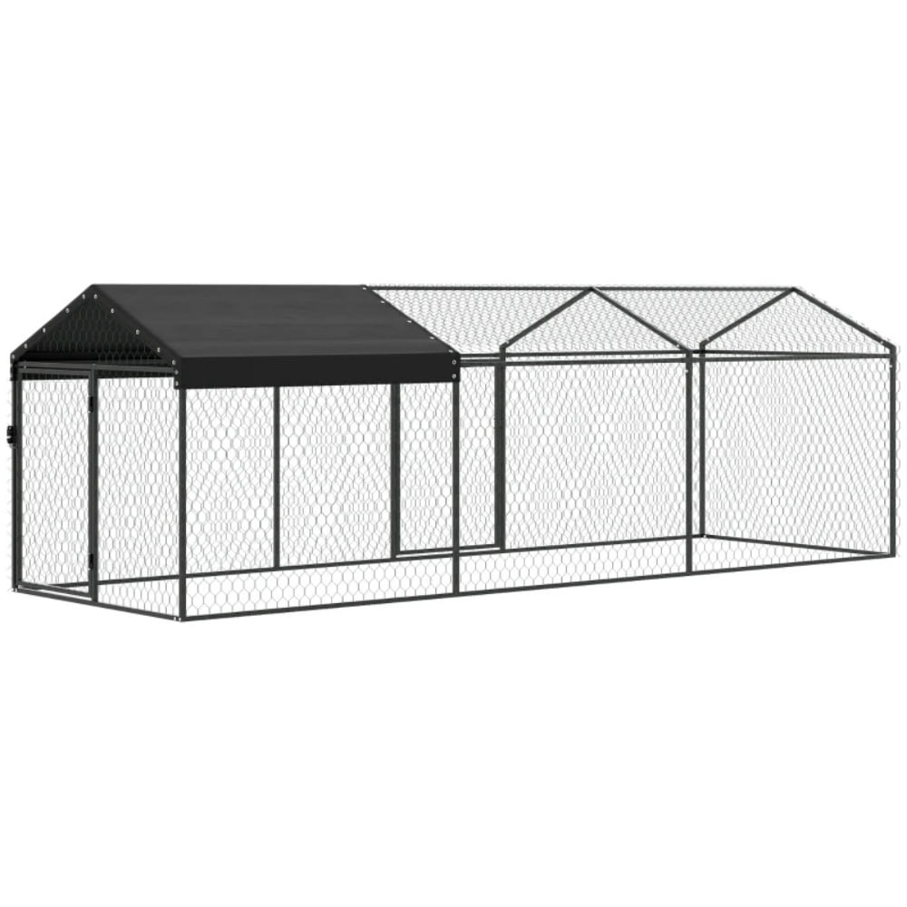 Large Outdoor Chicken Run Coop, UV Waterproof Oxford Cover Rustproof Steel Frame Predator Proof Wire Mesh Rabbit Duck Pet Playpen With Lockable Dual Doors