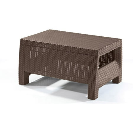 Keter Corfu Resin Coffee Table, All Weather Plastic Patio Keter Corfu Resin Coffee Table, All Weather Plastic Patio Furniture, Brown Rattan - Keter Corfu Resin Coffee Table, All Weather Plastic Patio