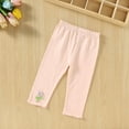 thumbnail image 2 of ZACPNCV Girls Capri Pants Kids Summer Preppy Cropped Pants Wide Leg Lightweight Capris Pink 1-2 Years, 2 of 4