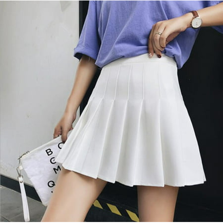 Women high waist pleated skirt Sweet Cute Girls Dance Mini Skirt ...