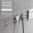 thumbnail image 3 of 20 pcs Clear Transparent Power Plug Hook Holder Storage Socket Powerful Adhesive for Wall Mount Kitchen Living Room transparent，, 3 of 5