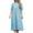 Light Blue, variant on ICHUANYI Women's New Trending Crew Neck Short Sleeve Solid Color Loose Dress Spring Summer Fashion 2024