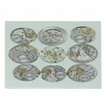 thumbnail image 1 of Clock Cutting Board, Repair of Watches Theme Design Technical Theme Clockwork Retro Theme Horizontal, Decorative Tempered Glass Cutting and Serving Board, Small Size, Grey Yellow, by Ambesonne, 1 of 1