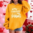 thumbnail image 4 of Sudadera con capucha y estampado de corazón de San Valentín, sudadera de manga larga para niños y niñas, chaqueta para niñas de talla mediana y grande., 4 of 7