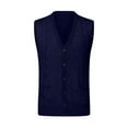 thumbnail image 4 of WREESH Fashion Vest Men'S Wool Sleeveless Waistcoat Loose Knitted Solid Color Cardigan Navy, 4 of 4